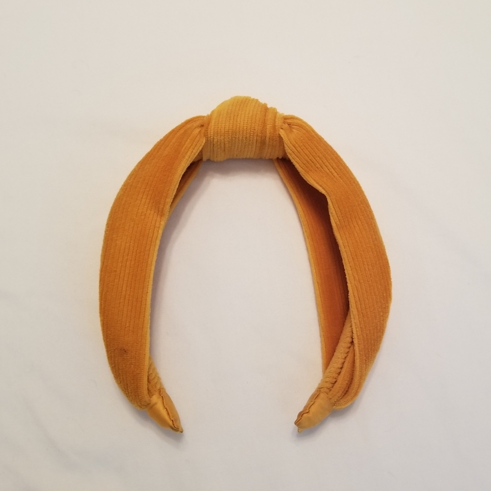 Mustard Velvet Knot Headband
